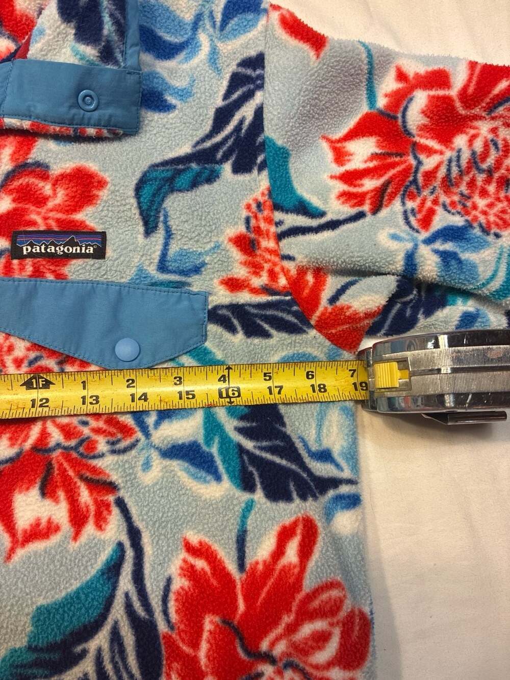 Patagonia Women's Synchilla Snap-T Fleece Pullover Manoa Floral Dusk Blue - Picture 6 of 7